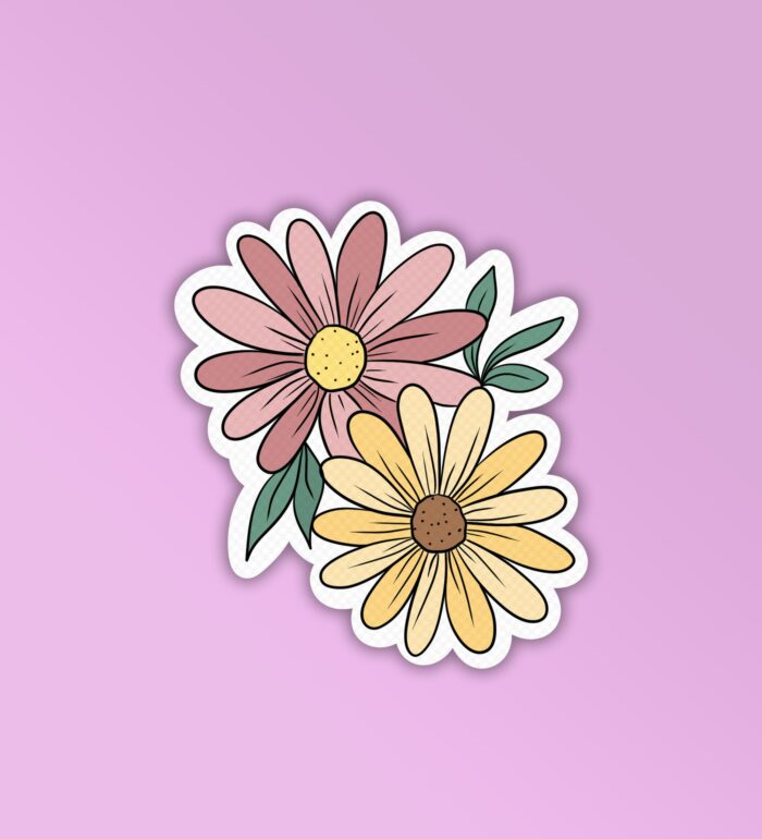 Pretty Daisy Laptop Mobile Stickers