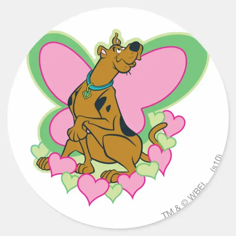 Pretty Butterfly Scooby Doo Classic Round Sticker