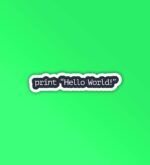 Print Hello World Programmer Coding Sticker