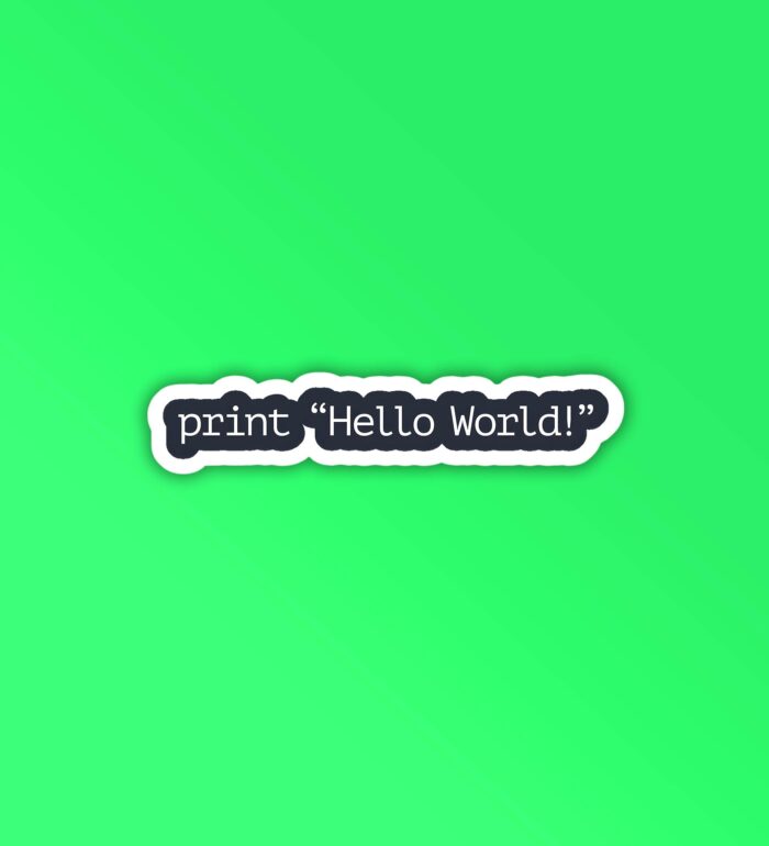 Print Hello World Programmer Coding Sticker