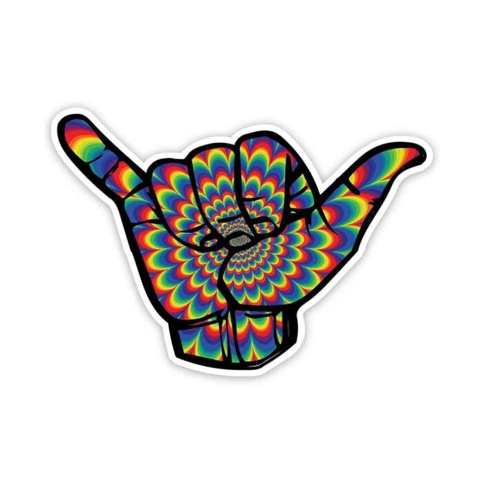 Psychedelic Hand Sign Sticker