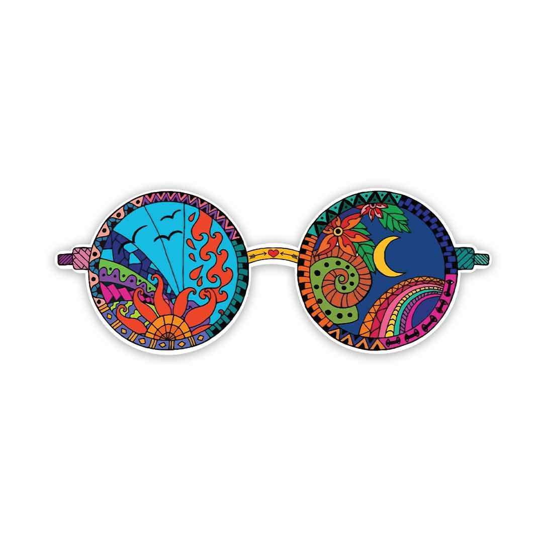Psychedelic Glasses Sticker
