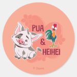 Pua Heihei Floral Name Graphic Classic Round Sticker