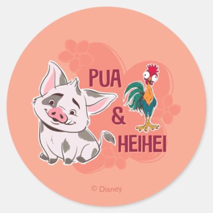 Pua Heihei Floral Name Graphic Classic Round Sticker