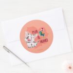 Pua Heihei Floral Name Graphic Classic Round Sticker