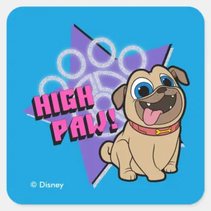 Puppy Dog Pals Rolly High Paw Square Sticker