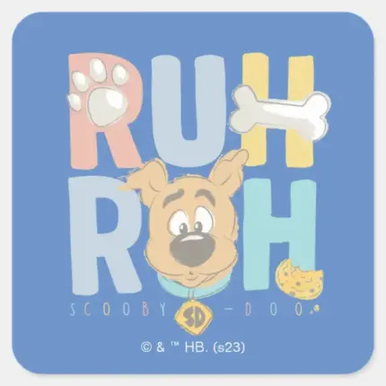 Puppy Scooby Doo Ruh Roh Square Sticker