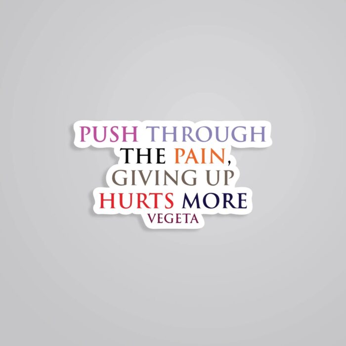 Push Through The Pain Anime Stickers