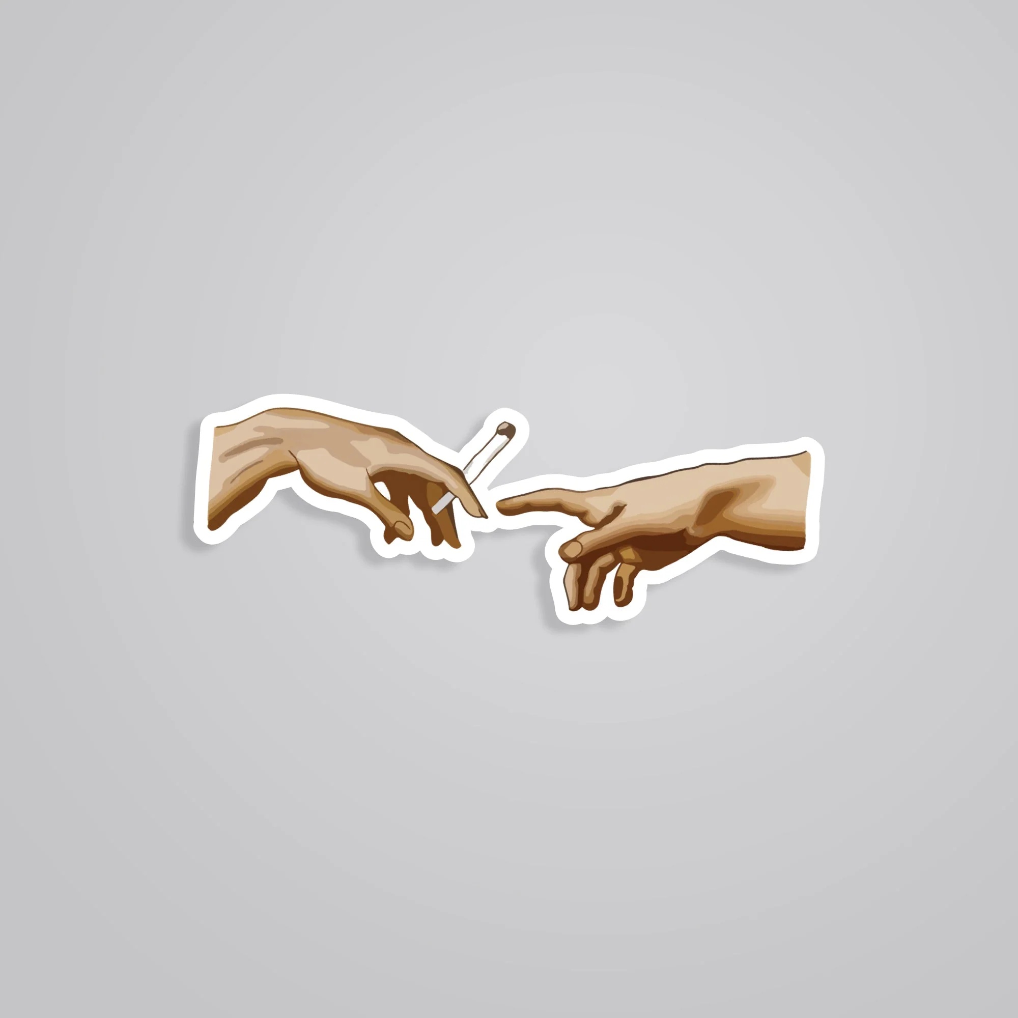 Quirky Art Of Hands With Cig Witty Stickers