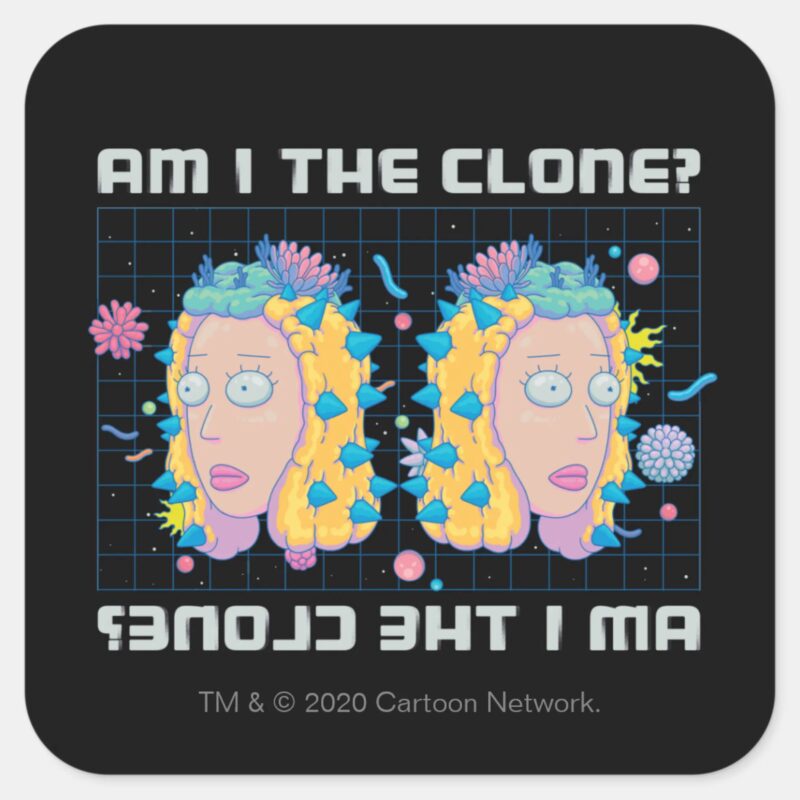 RICK AND MORTY™ Am I The Clone Square Sticker RICK AND MORTY™ Am I The Clone Square Sticker