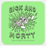 RICK AND MORTY™ Falling Into Acid Vat Square Sticker