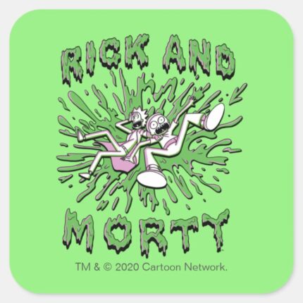 RICK AND MORTY™ Falling Into Acid Vat Square Sticker