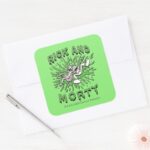 RICK AND MORTY™ Falling Into Acid Vat Square Sticker