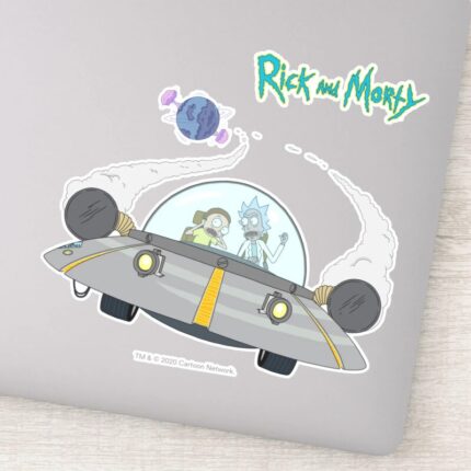 RICK AND MORTY™ Flying Off In Space Ship Sticker