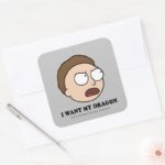 RICK AND MORTY™ I Want My Dragon Square Sticker