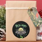 RICK AND MORTY™ Illustrated Space Flight Graphic Classic Round Sticker