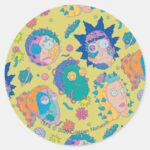 RICK AND MORTY™ Infected Smith Family Pattern Classic Round Sticker