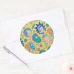 RICK AND MORTY™ Infected Smith Family Pattern Classic Round Sticker