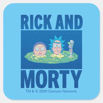 RICK AND MORTY™ Peeking Through Portal Square Sticker