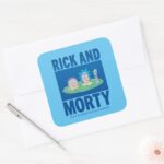 RICK AND MORTY™ Peeking Through Portal Square Sticker