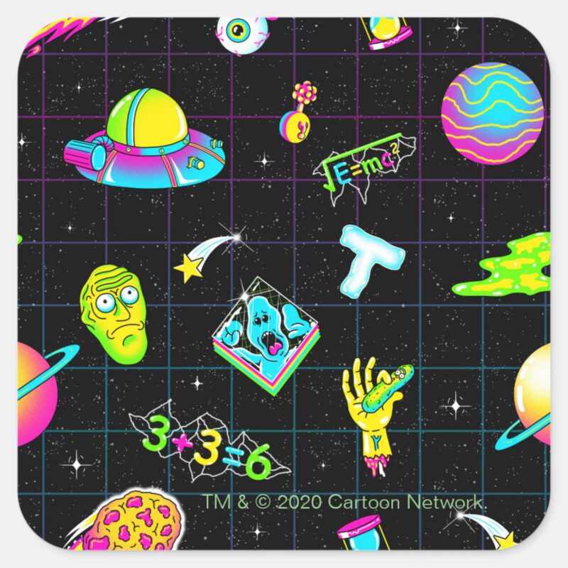 RICK AND MORTY™ Psychedelic Season 3 Pattern Square Sticker