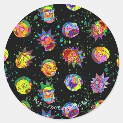 RICK AND MORTY™ Psychedelic Swirl Pattern Classic Round Sticker