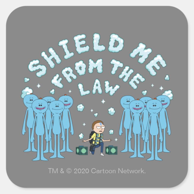 RICK AND MORTY™ Shield Me From The Law Square Sticker