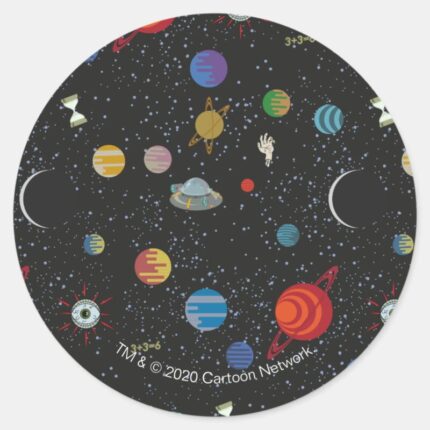 RICK AND MORTY™ Space Pattern Classic Round Sticker