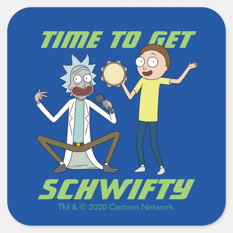 RICK AND MORTY™ Time To Get Schwifty Square Sticker