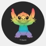 Rainbow Stitch Classic Round Sticker