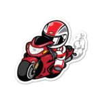 Red Bike Racer Sticker