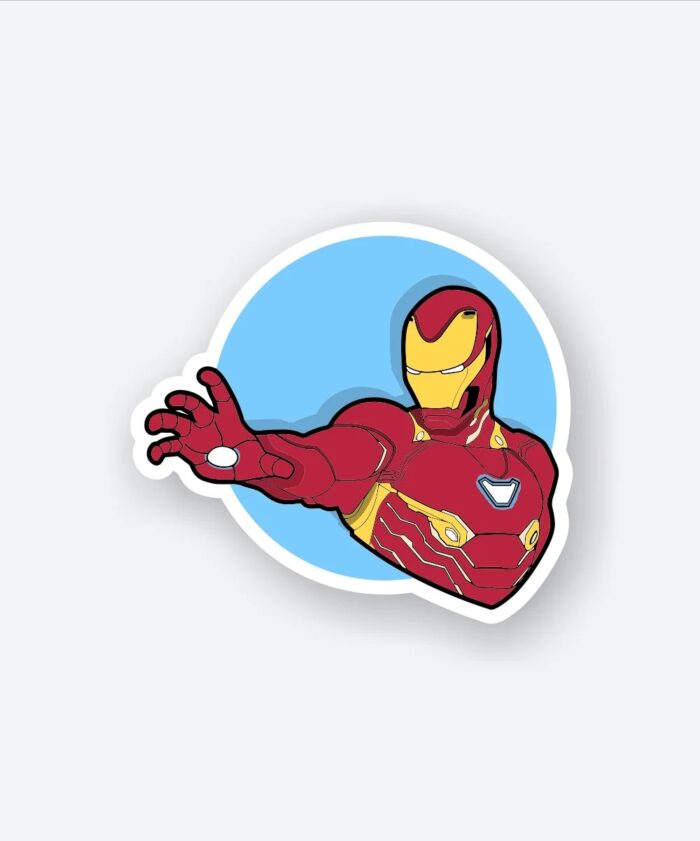 Red Hero Iron Man Sticker