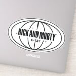 Retro Rick And Morty C 137 Dimension Badge Sticker