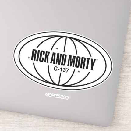 Retro Rick And Morty C 137 Dimension Badge Sticker