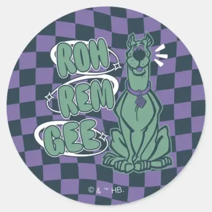 Retro Scooby OMG Classic Round Sticker