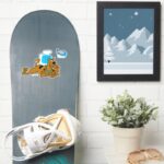 Retro Squares Scooby Doo Lying Down Sticker