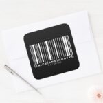 Rick And Morty Bar Code Graphic Square Sticker