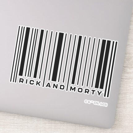 Rick And Morty Bar Code Graphic Sticker