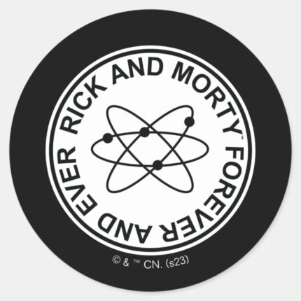 Rick And Morty Forever And Ever Atomic Badge Classic Round Sticker