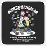 Rick And Morty Merry Rickmas Presents Square Sticker