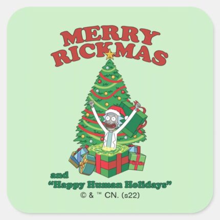Rick And Morty Portal Rick Merry Rickmas Square Sticker