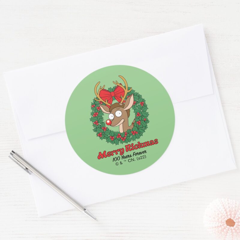 Rick And Morty Reindeer Morty Merry Rickmas Classic Round Sticker