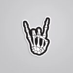 Rock Skeleton Hand Witty Stickers