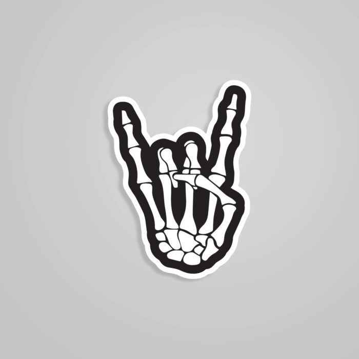 Rock Skeleton Hand Witty Stickers