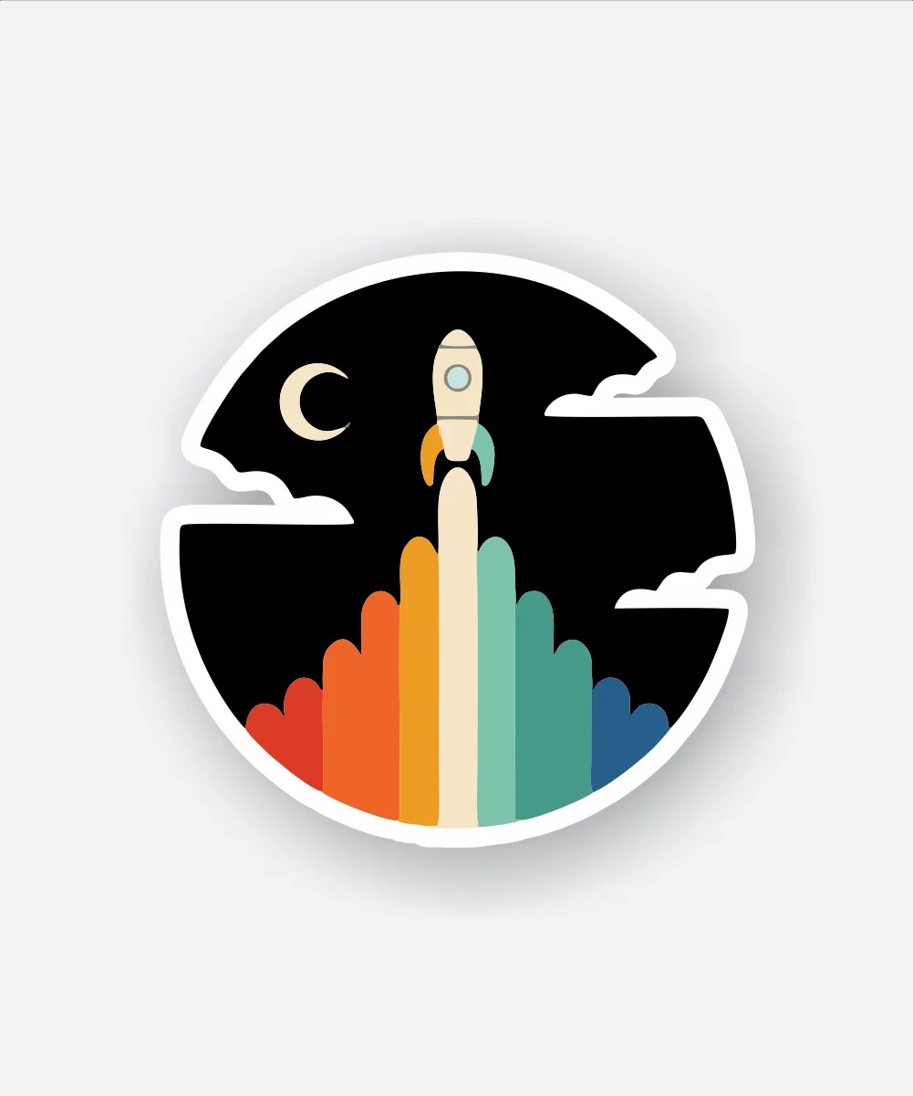 Rocket Launch Sticker