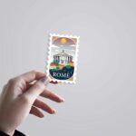 Rome Ancient Architecture Post Stamp Travels Stickers