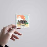 Rome Iconic Historic Monument Post Stamp Travels Stickers