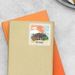 Rome Iconic Historic Monument Post Stamp Travels Stickers