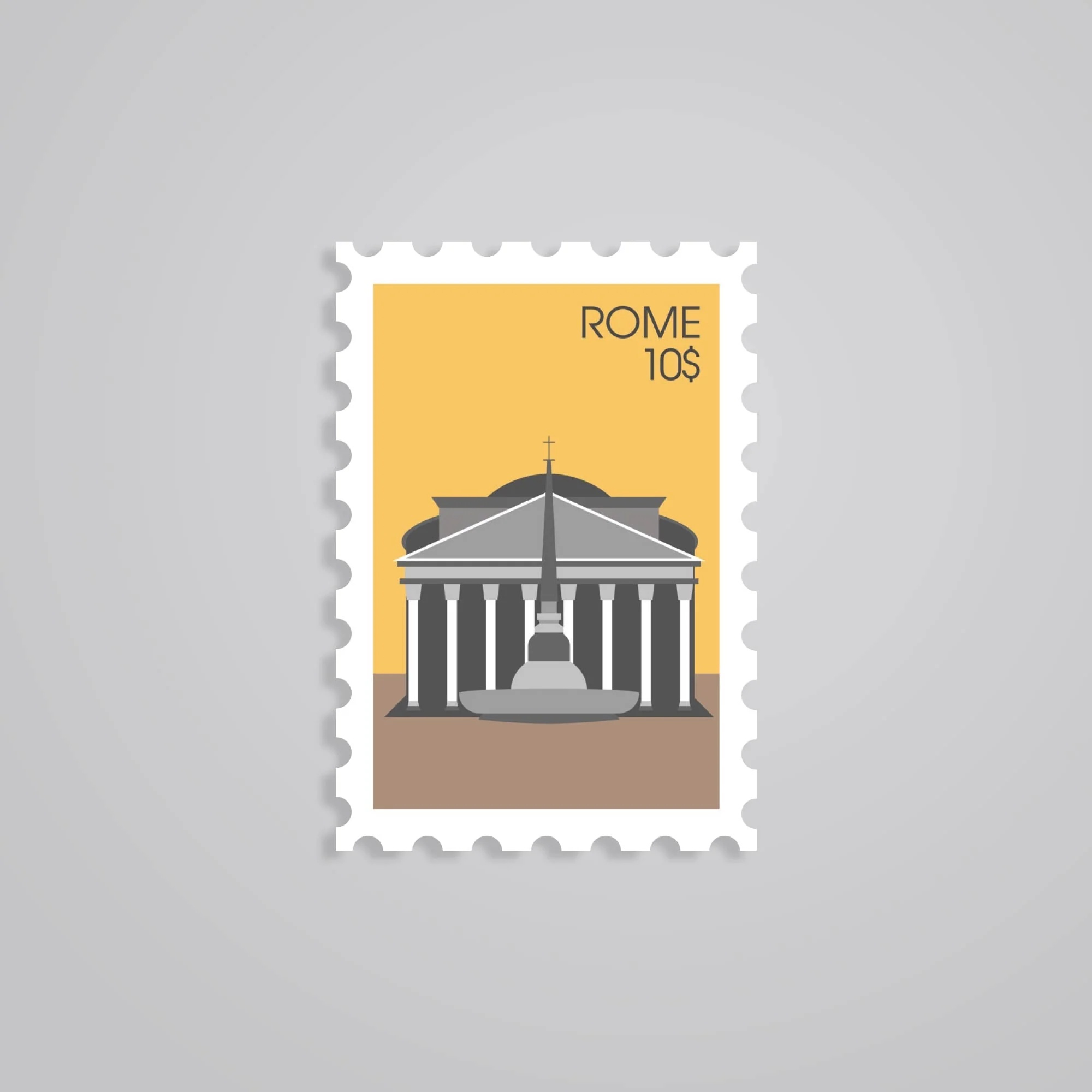 Rome Stamp Travels Stickers