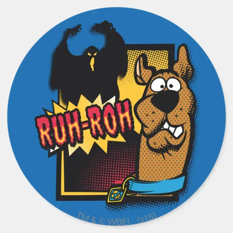 Ruh Roh Scooby Doo And A Ghost Classic Round Sticker
